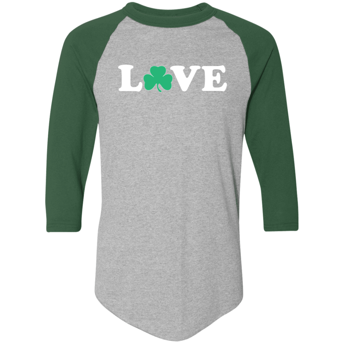 Love Shamrock - White Colorblock Raglan Jersey