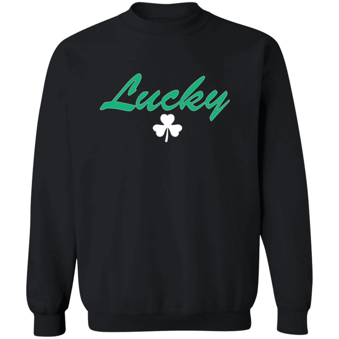 Luck Script - White Classic Crewneck Sweatshirt