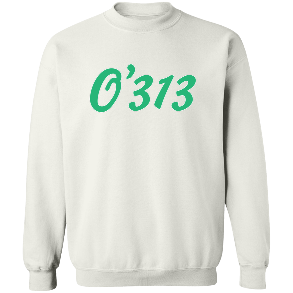 O'313 - Green White Classic Crewneck Sweatshirt