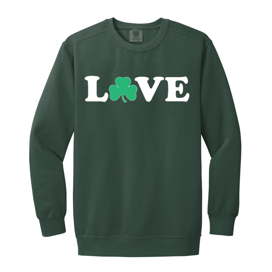 Love Shamrock - White Vintage Wash Crewneck Sweatshirt