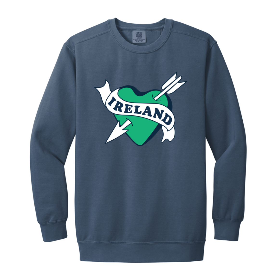 Ireland Heart - Green Vintage Wash Crewneck Sweatshirt
