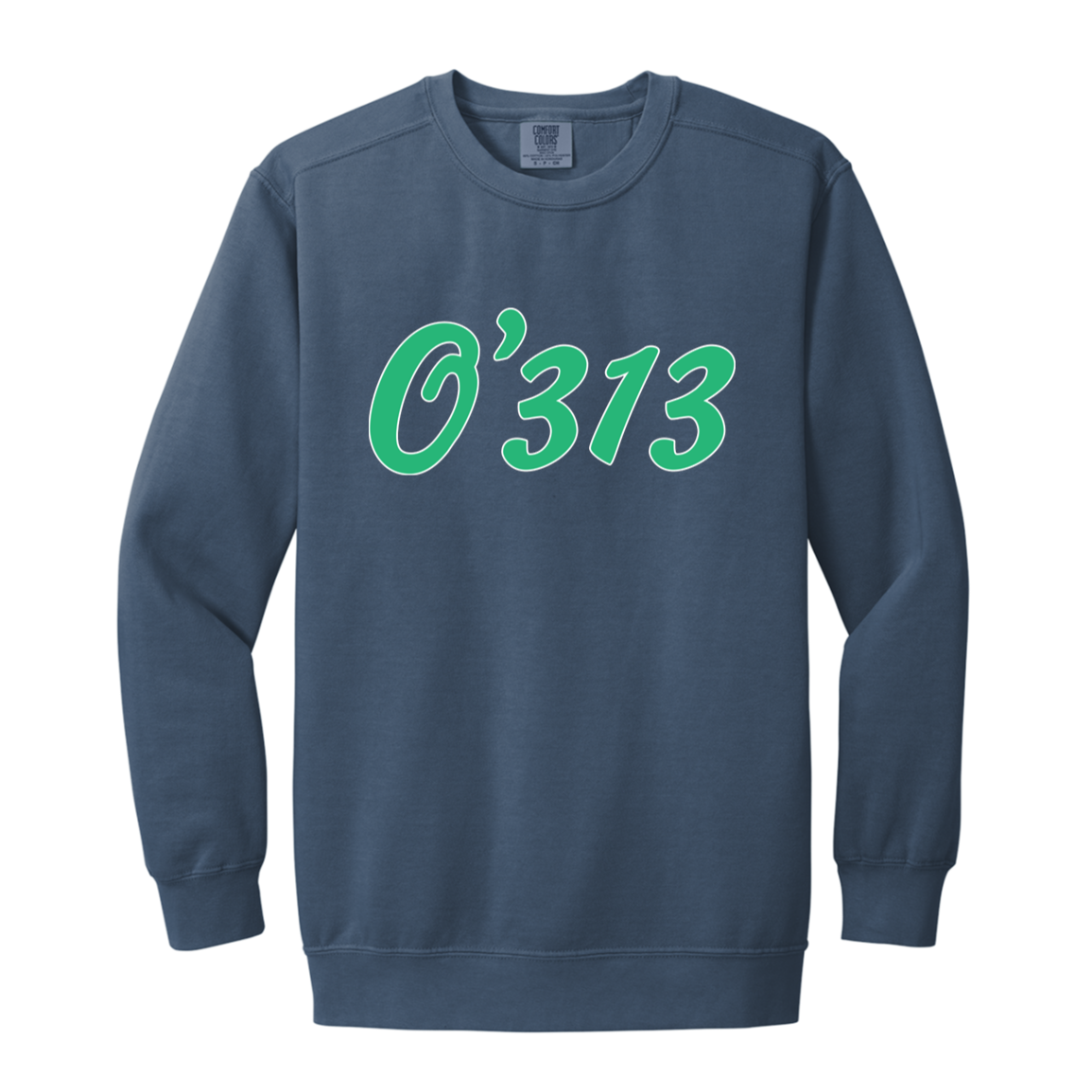 O'313 - Green White Vintage Wash Crewneck Sweatshirt