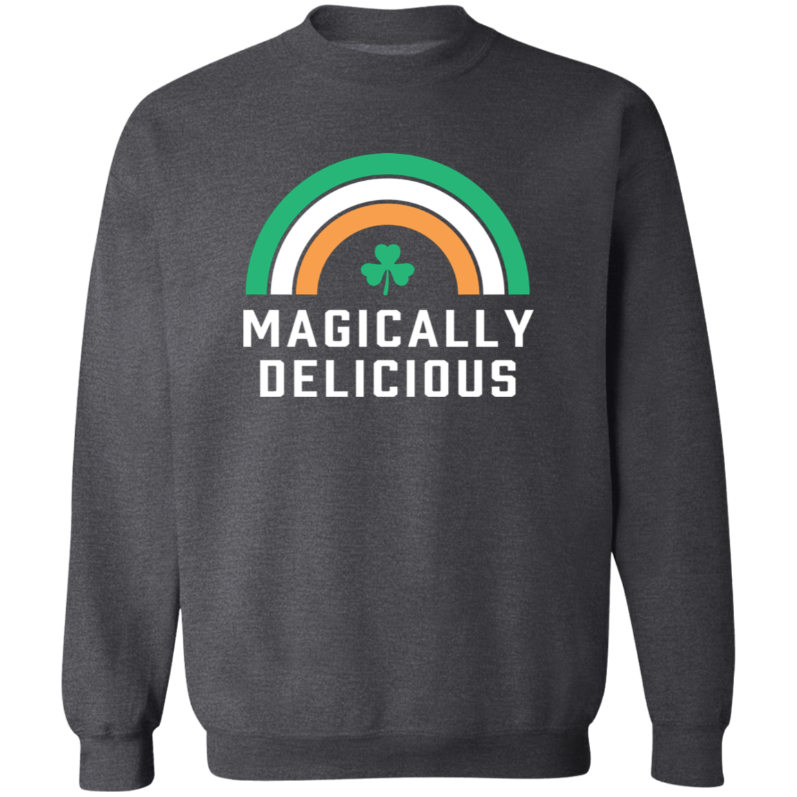 Magically Delicious - Green White Orange Classic Crewneck Sweatshirt
