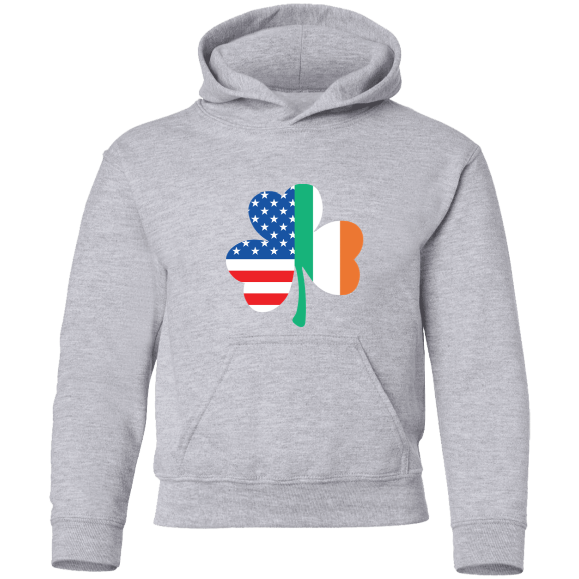 Irish American Flag Shamrock Kids Unisex Classic Hoodie