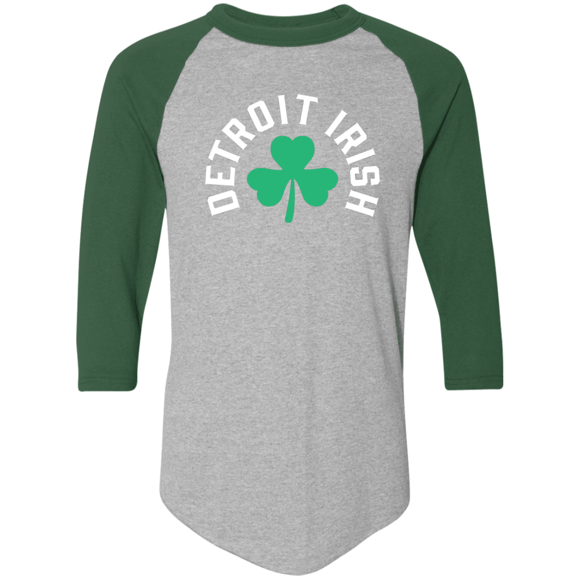 Detroit Irish Shamrock - White Classic Raglan Jersey