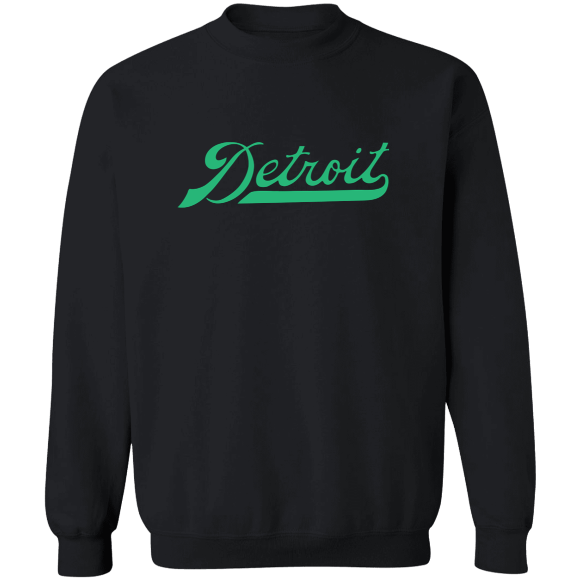 Detroit Script - Green Classic Crewneck Sweatshirt