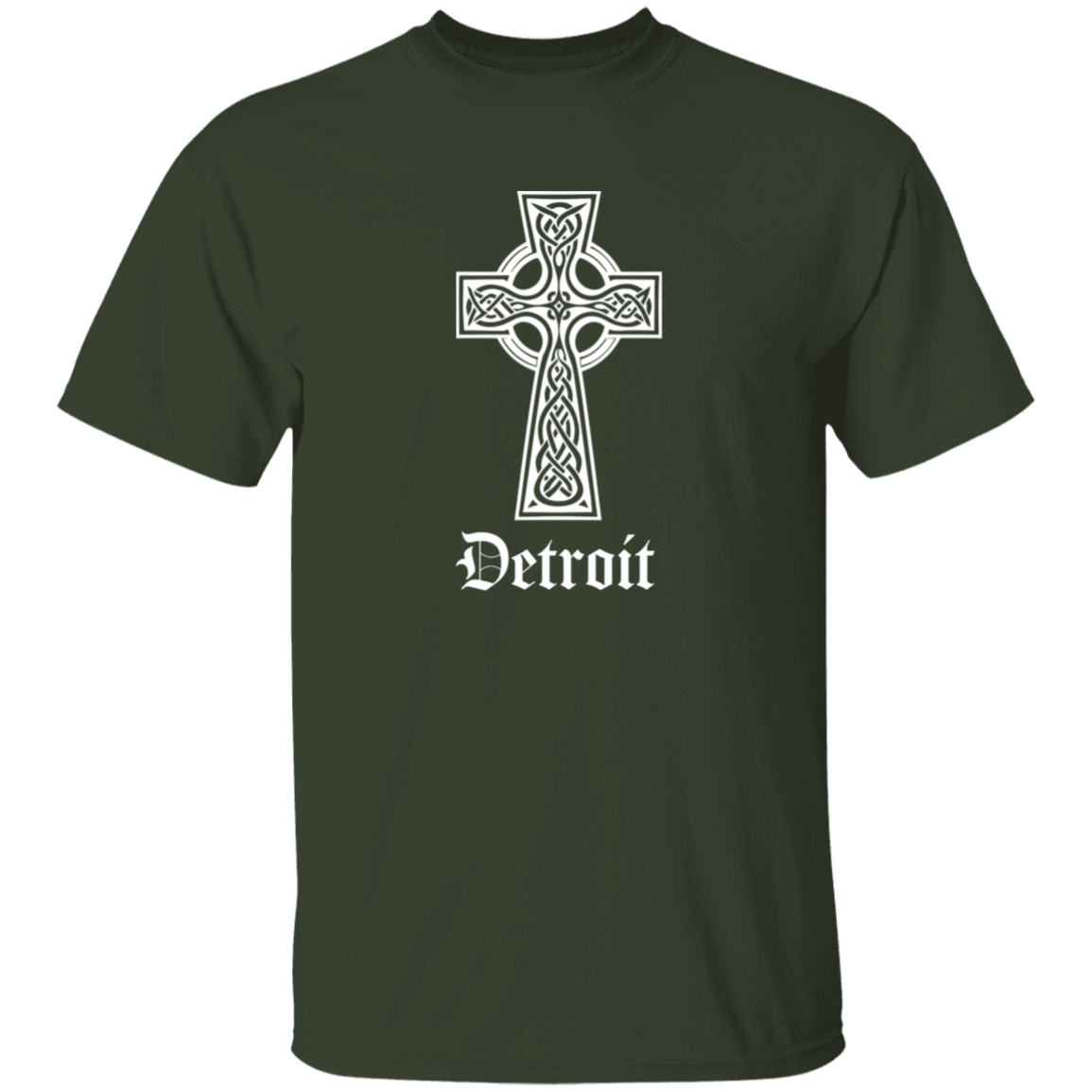 Detroit Celtic Cross - White Kids Unisex Classic T-Shirt