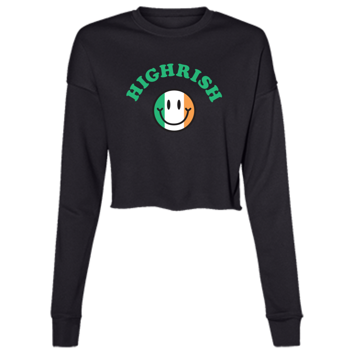 Highrish - Green Women's Cropped Crewneck Sweatshirt