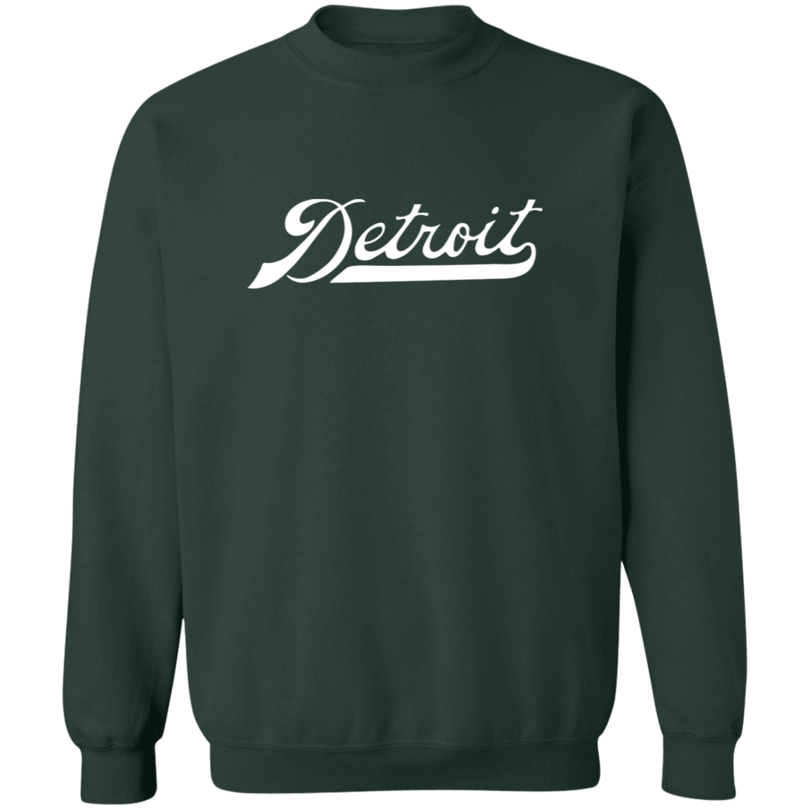 Detroit Script - White Classic Crewneck Sweatshirt