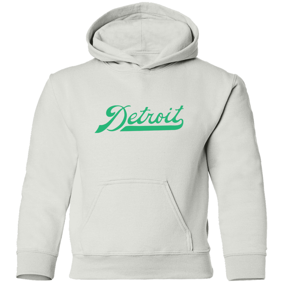 Detroit Script - Green Kids Unisex Classic Hoodie