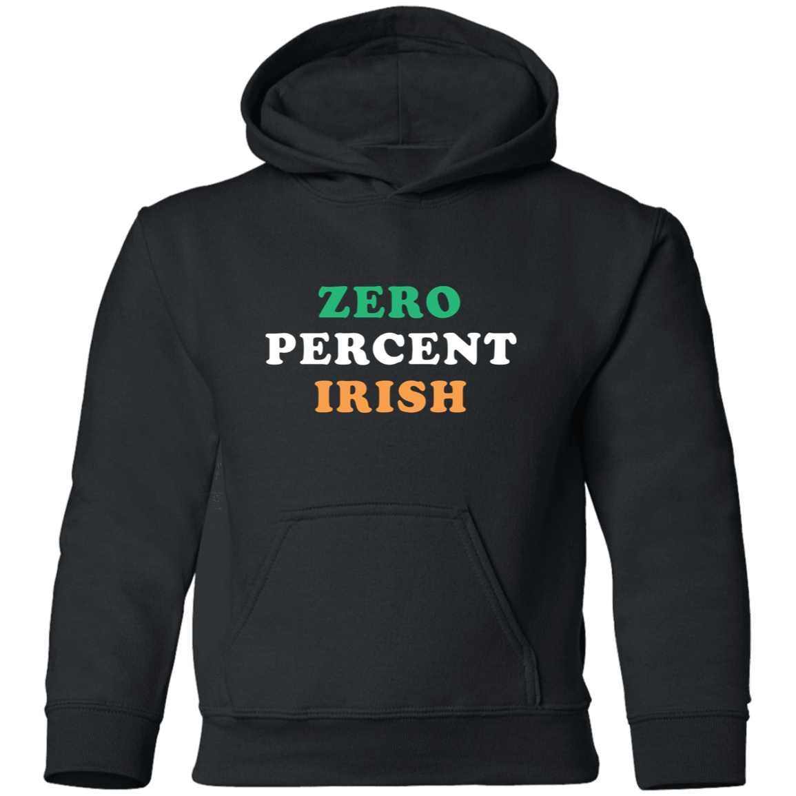 Zero Percent Irish - Green White Orange Kids Unisex Classic Hoodie