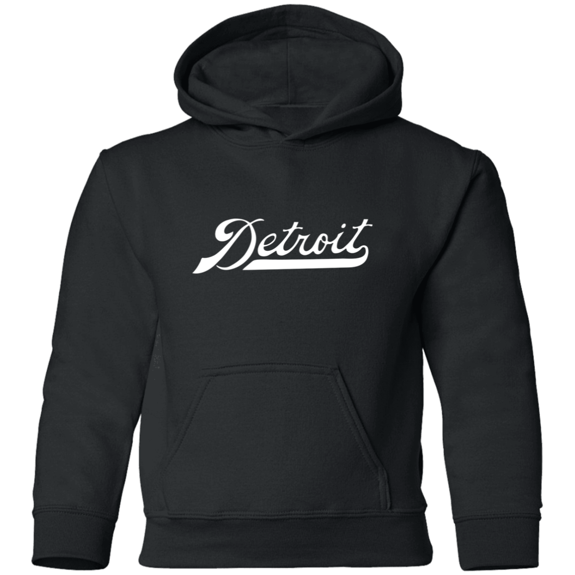 Detroit Script - White Kids Unisex Classic Hoodie