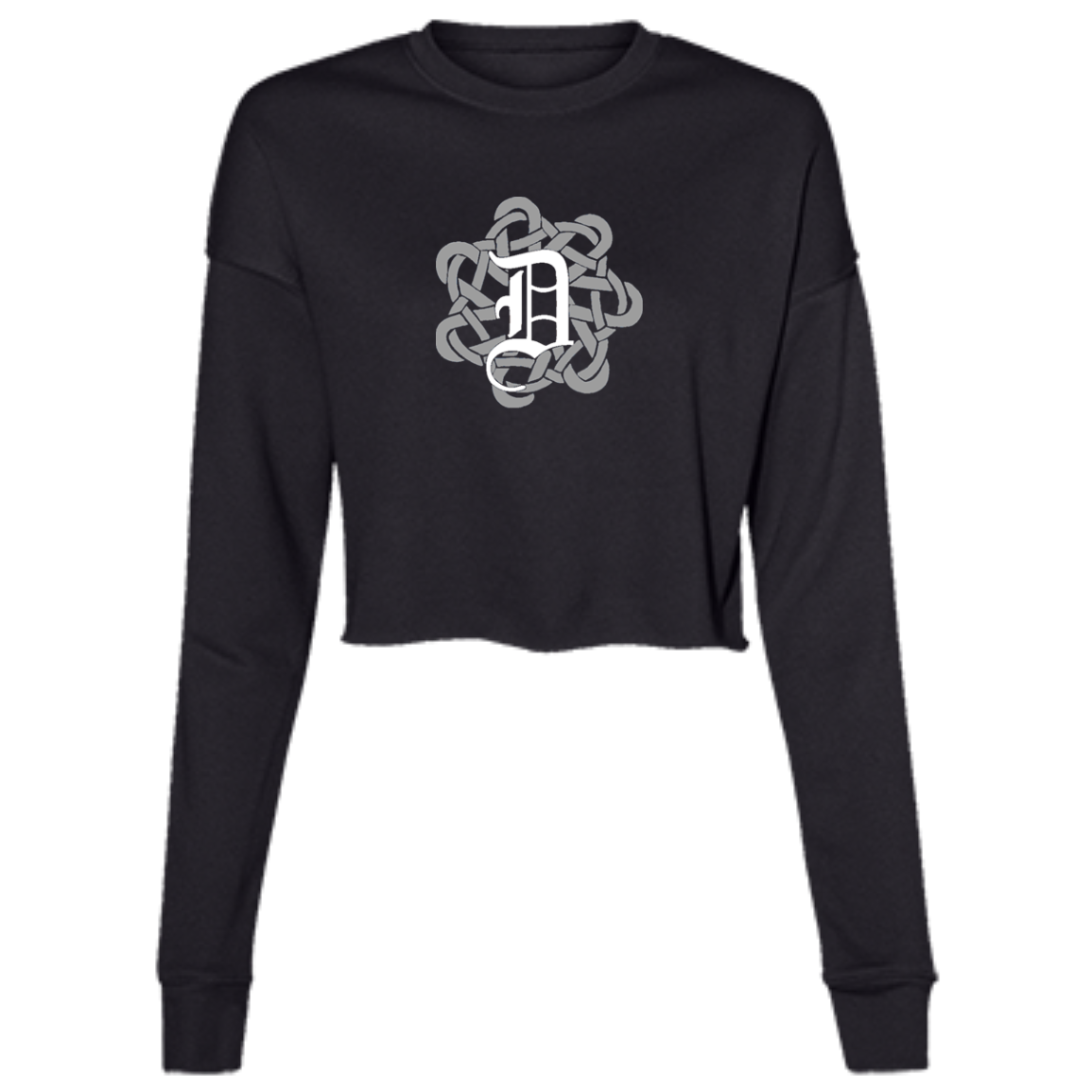 Celtic Knot Detroit D Women's Cropped Crewneck Sweatshirt