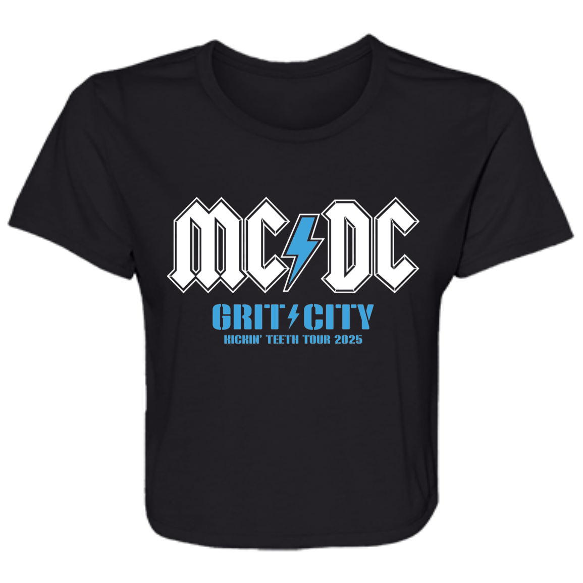MCDC Kickin Teeth Tour 2025 (front) Flowy Cropped Tee