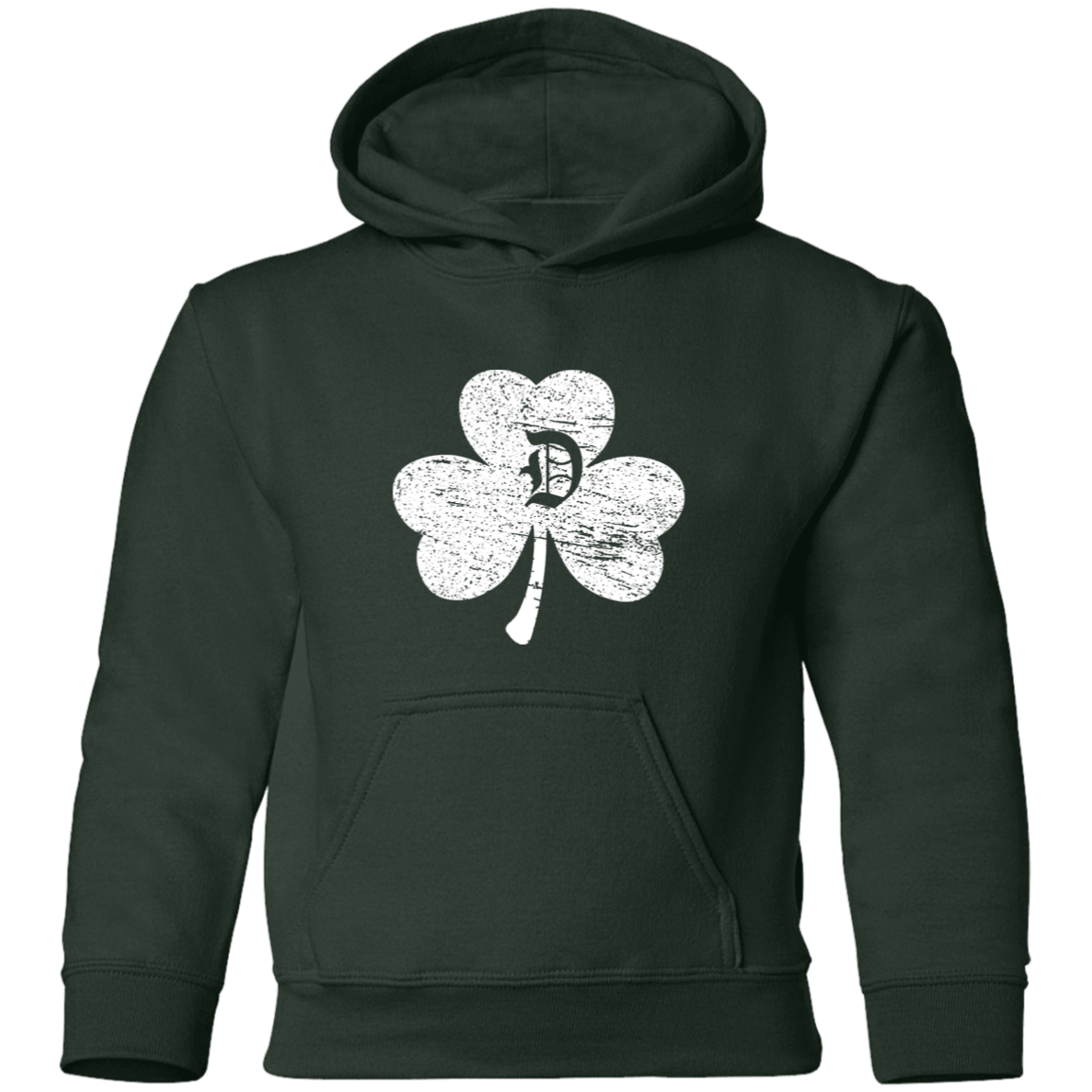 D Shamrock - White Kids Unisex Classic Hoodie