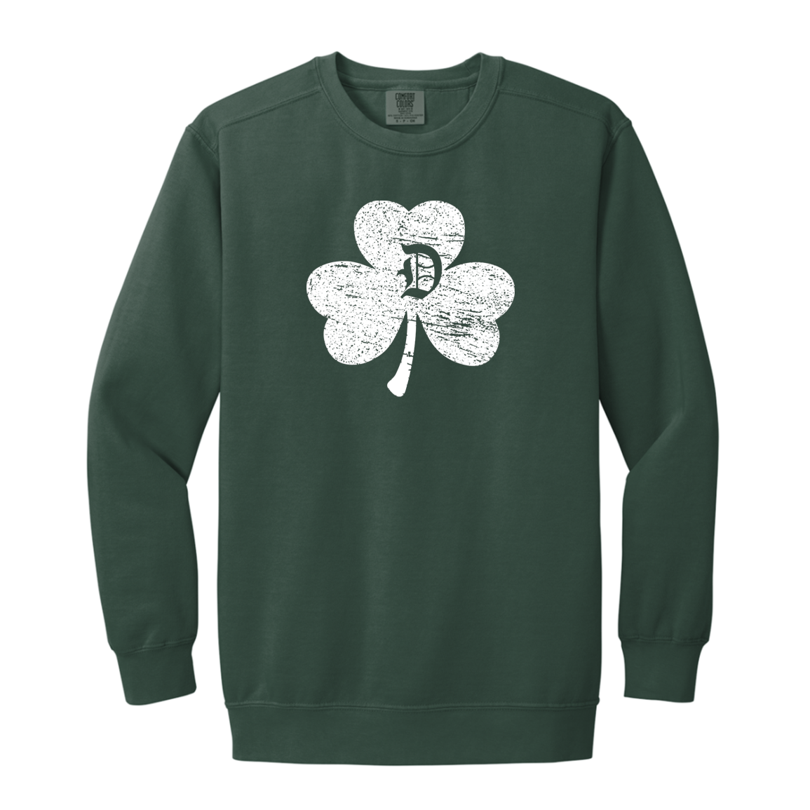 D Shamrock - White Vintage Wash Crewneck Sweatshirt