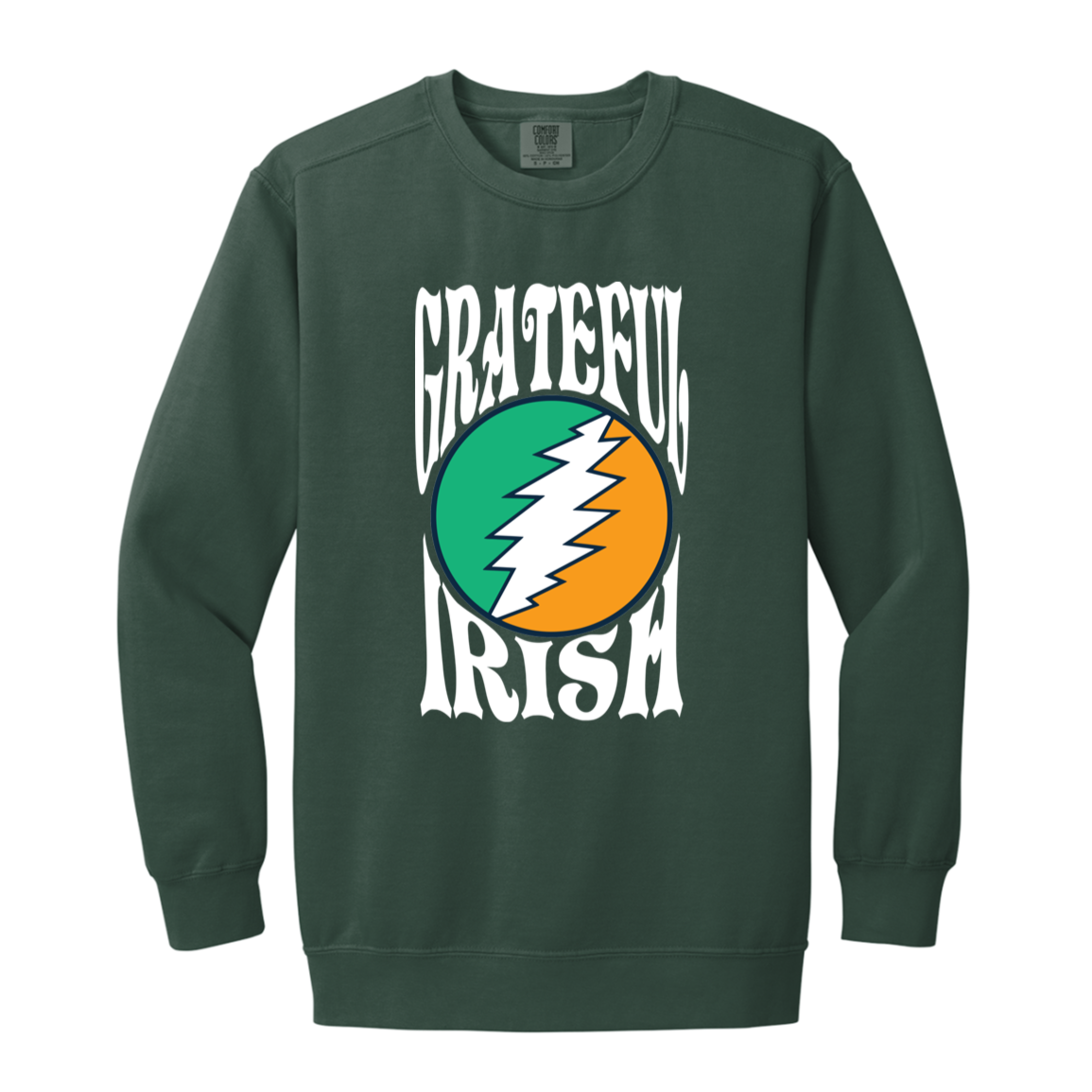 Grateful Irish - White Vintage Wash Crewneck Sweatshirt