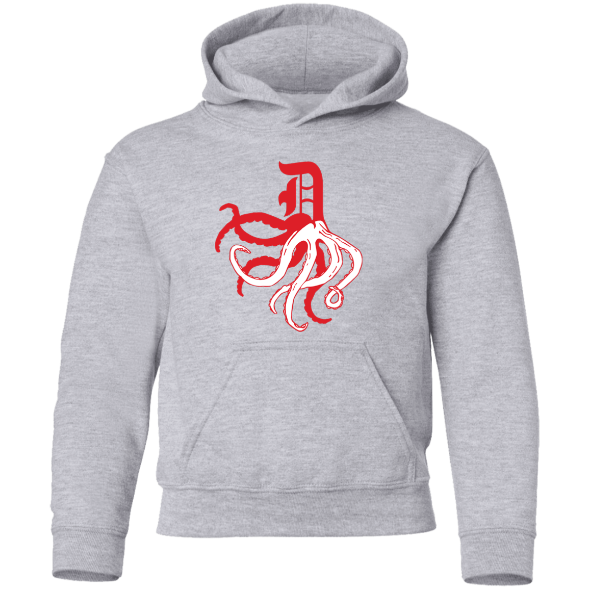 D Octopus - Red Kids Unisex Classic Hoodie