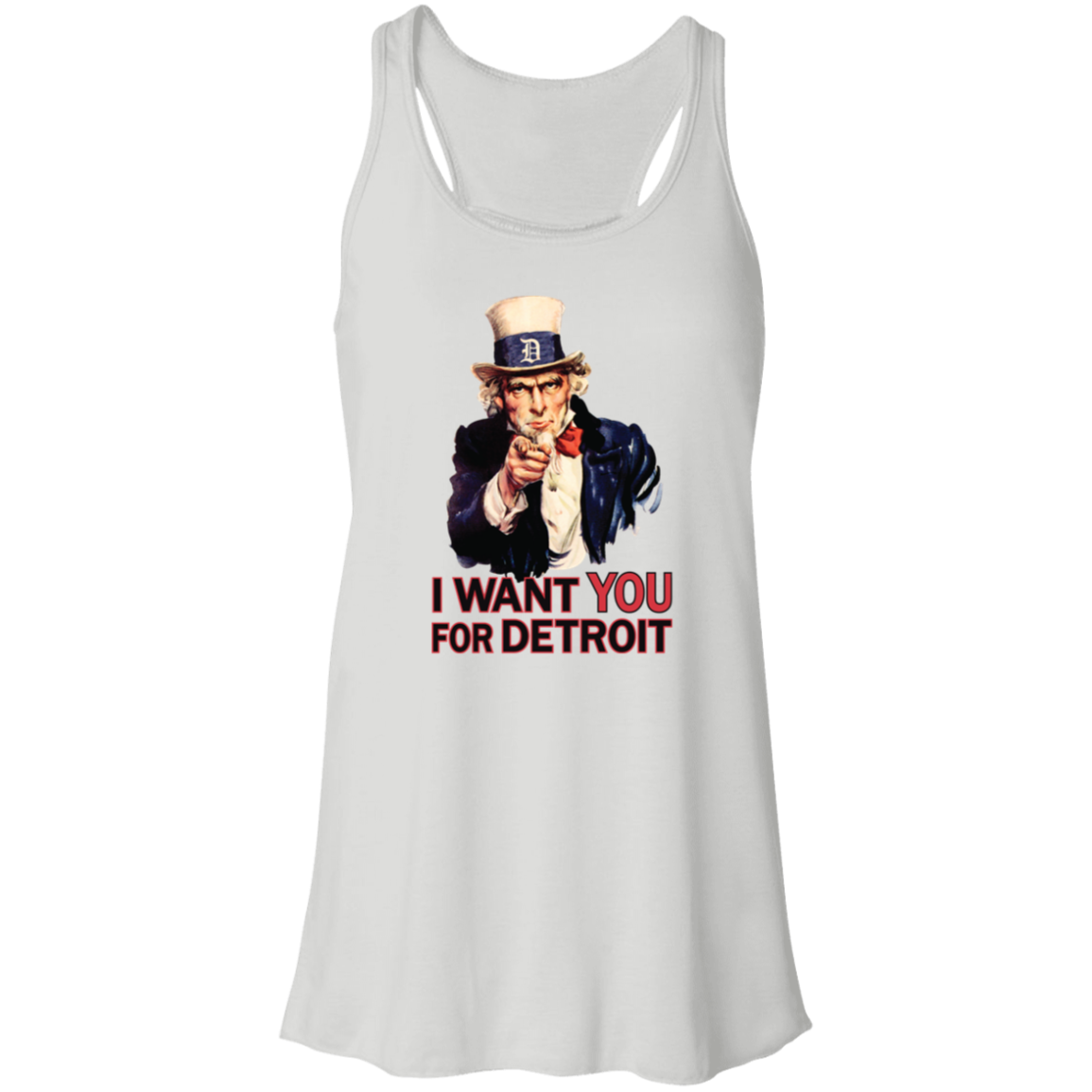 I Want You For Detroit Flowy Racerback Tank
