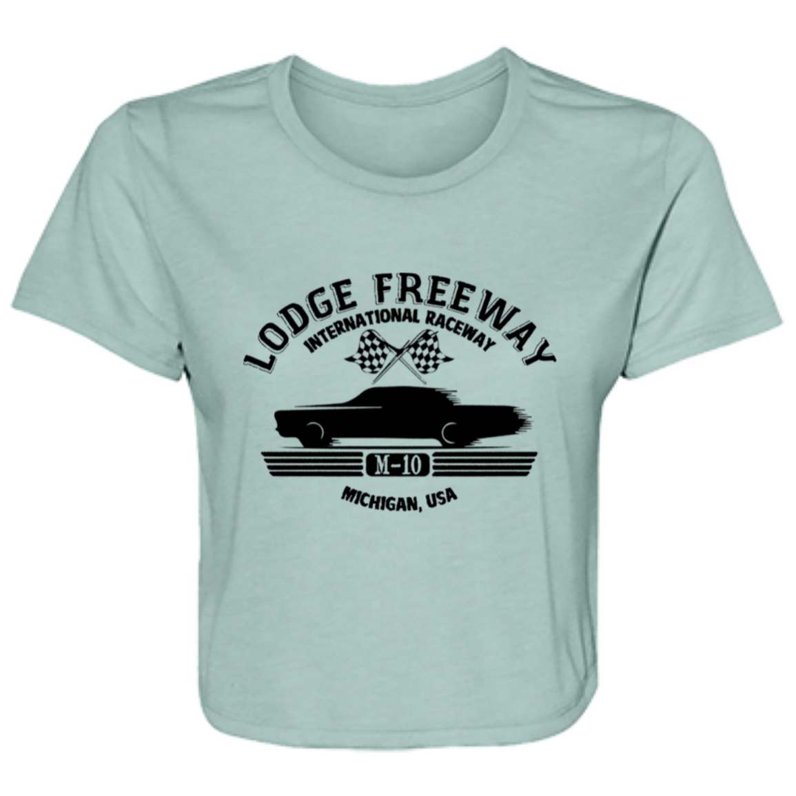 Lodge Freeway International Raceway Flowy Cropped Tee
