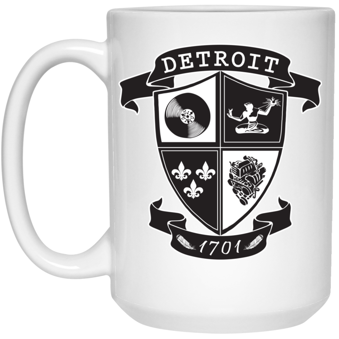 A Detroit Crest 15oz White Mug