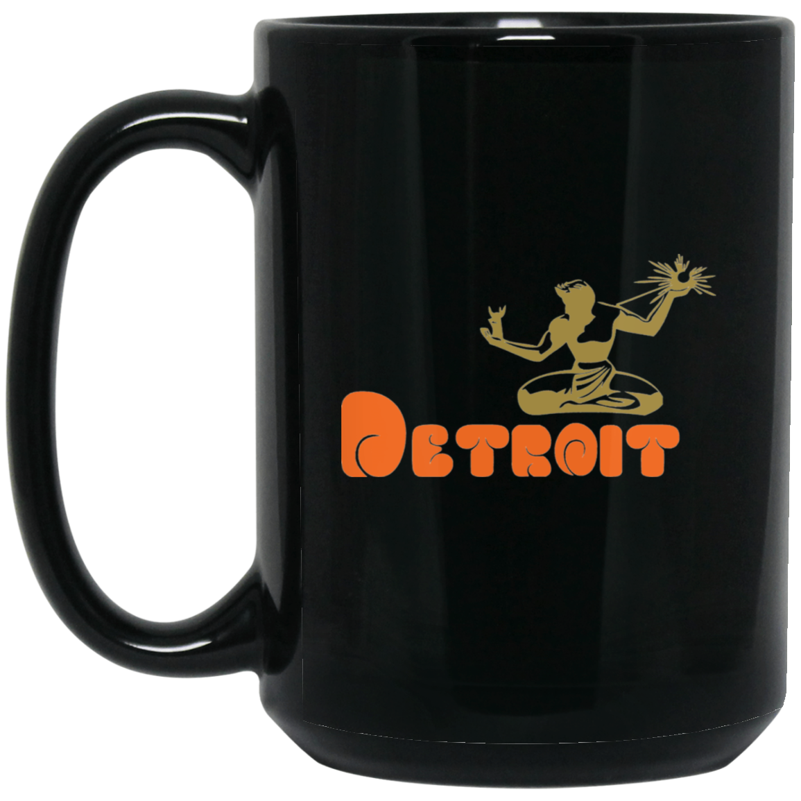 Classic  DWD Spirit of Detroit 15oz Black Mug