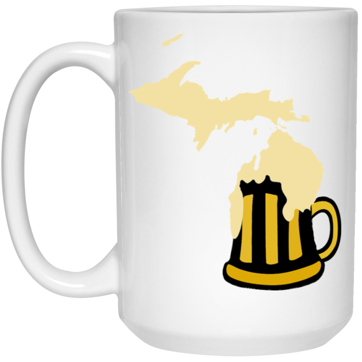 Great Michigan Beer State 15oz White Mug