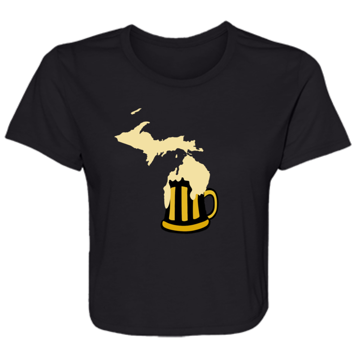 Great Michigan Beer State Flowy Cropped Tee