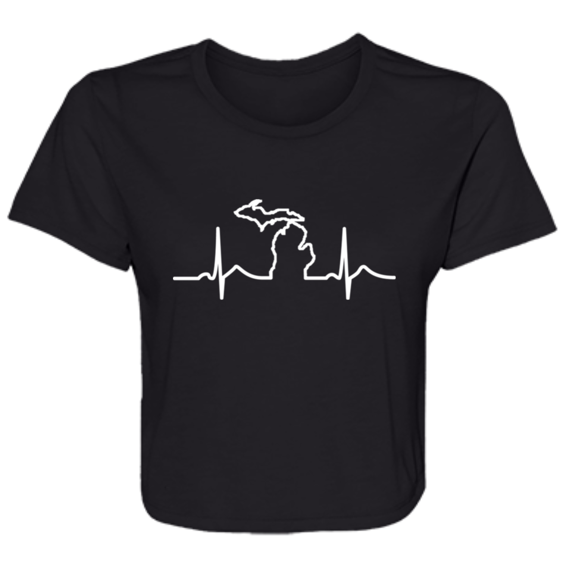 DWD Michigan Heartbeat Flowy Cropped Tee