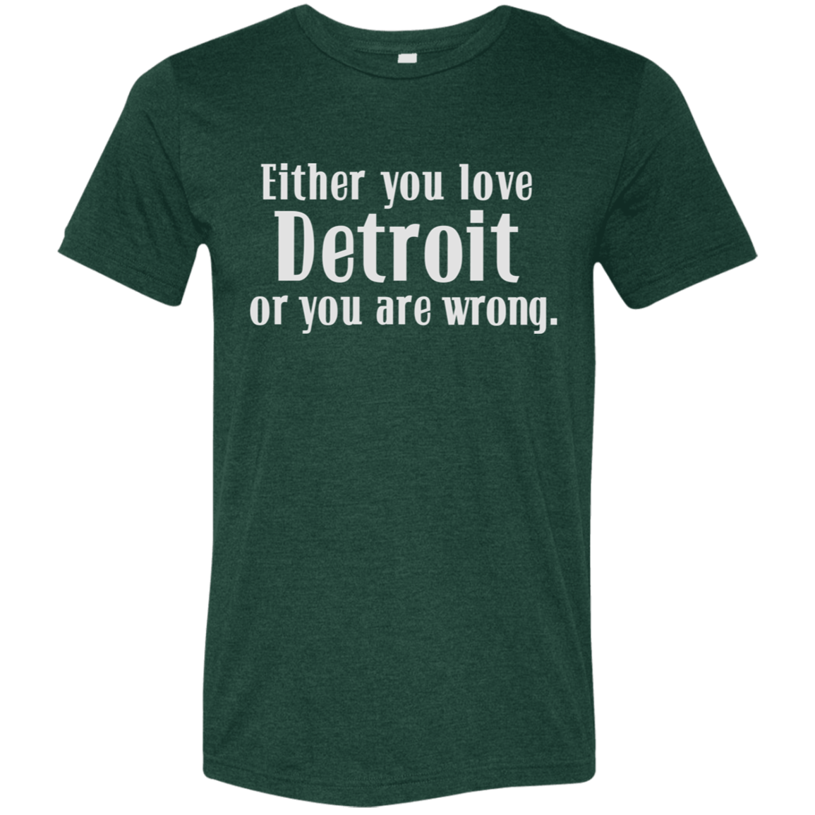 Either You Love Detrot or You Are Wrong Soft Unisex Triblend T-Shirt