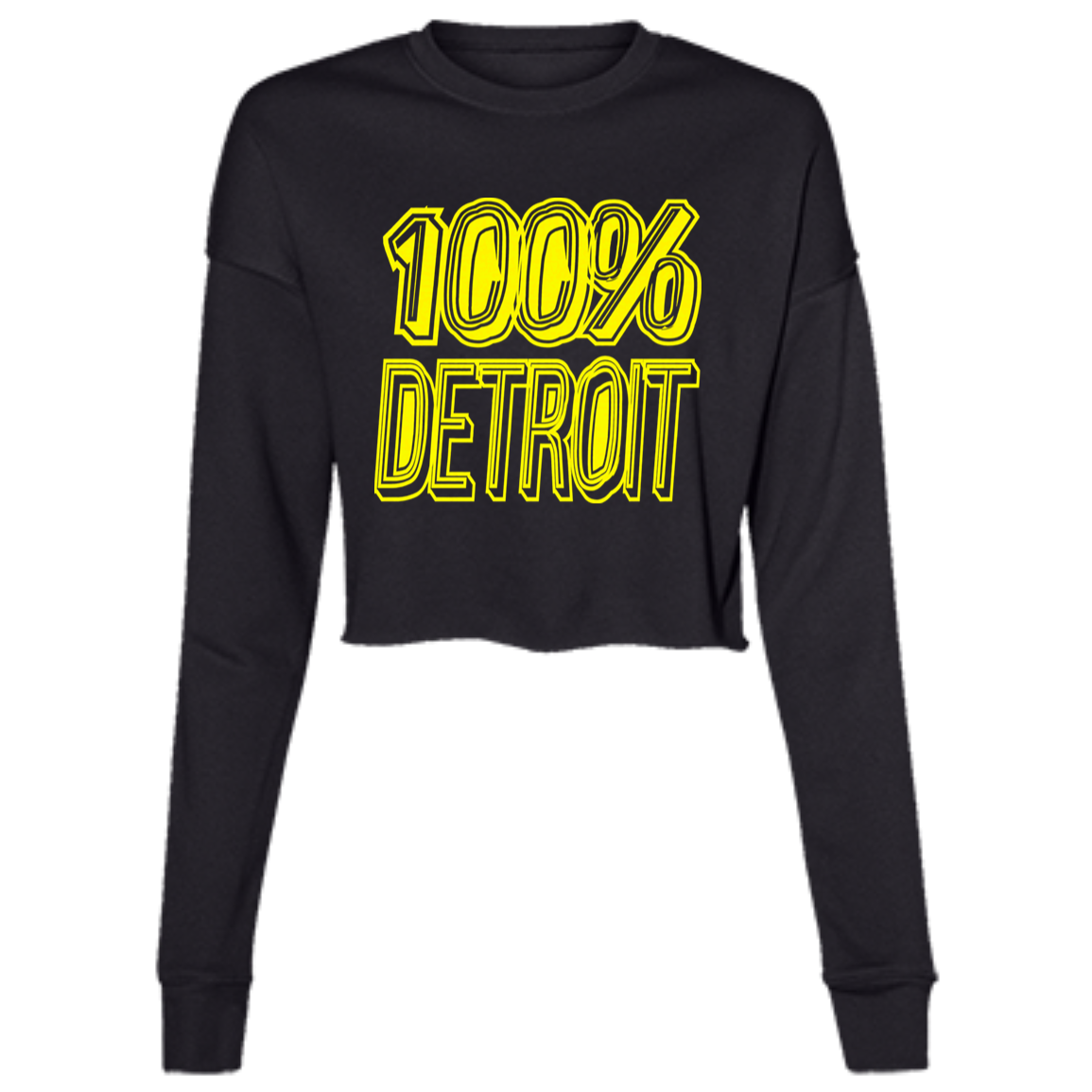 100% Detroit Women's Cropped Crewneck Sweatshirt