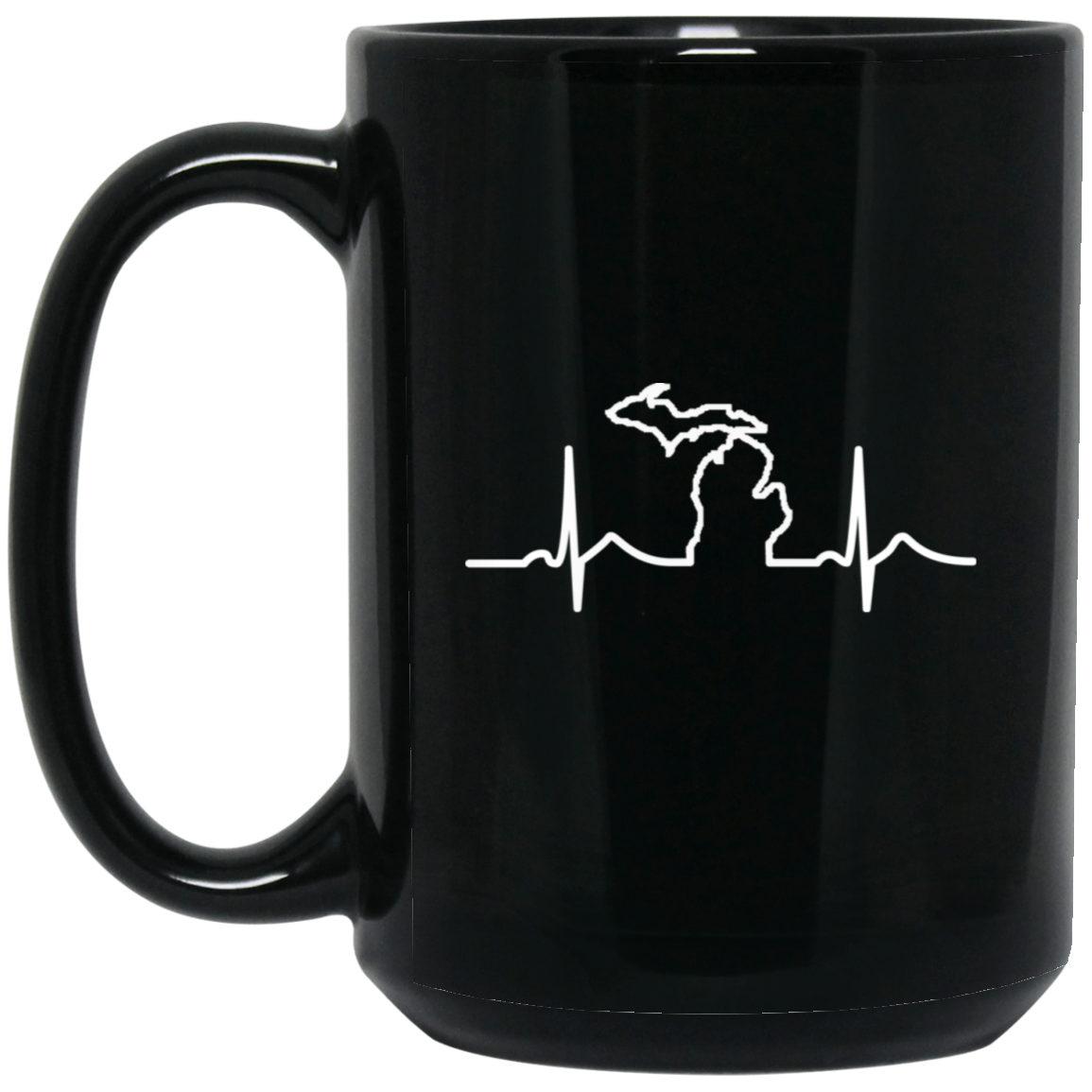 DWD Michigan Heartbeat 15oz Black Mug