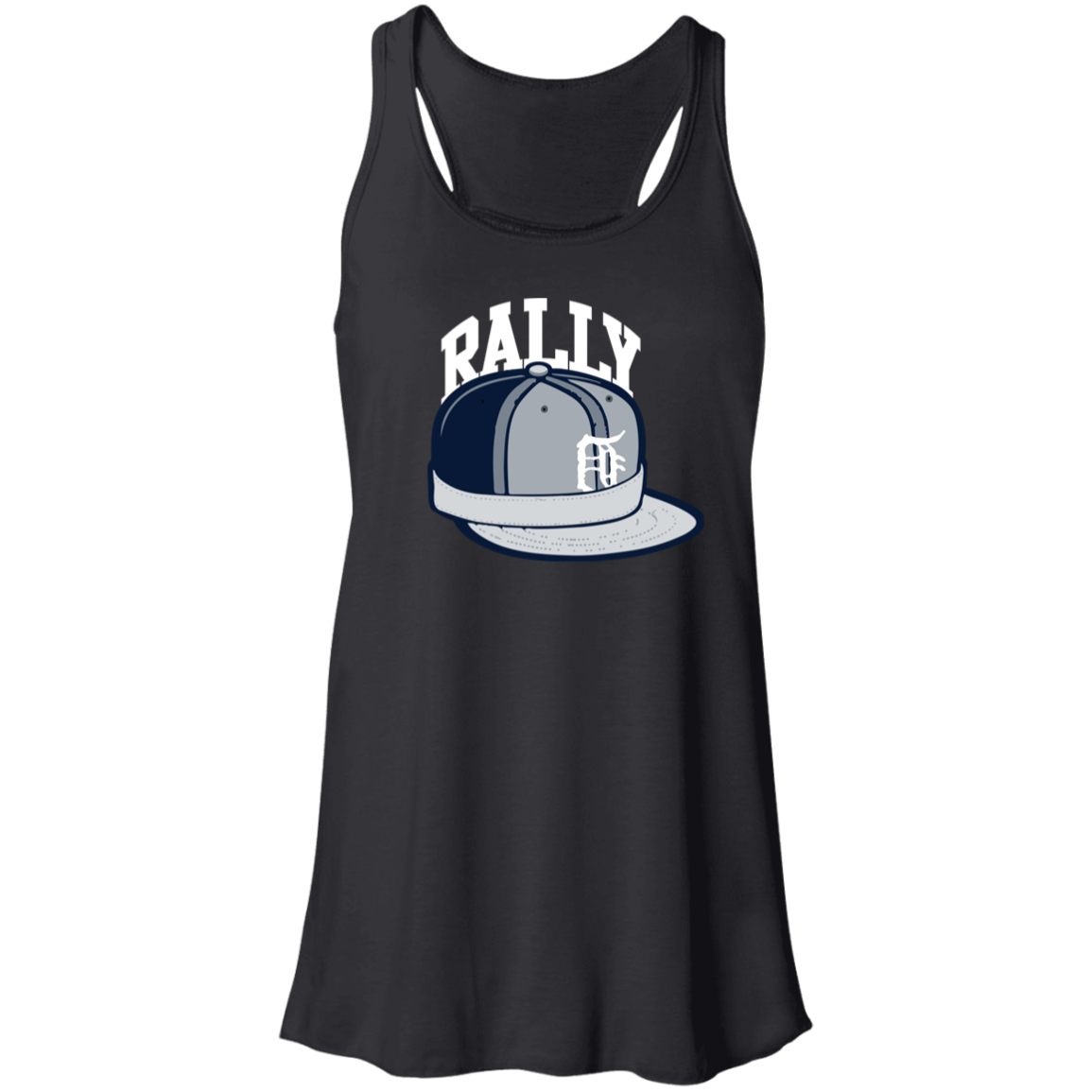 Detroit Baseball Rally Cap Flowy Racerback Tank