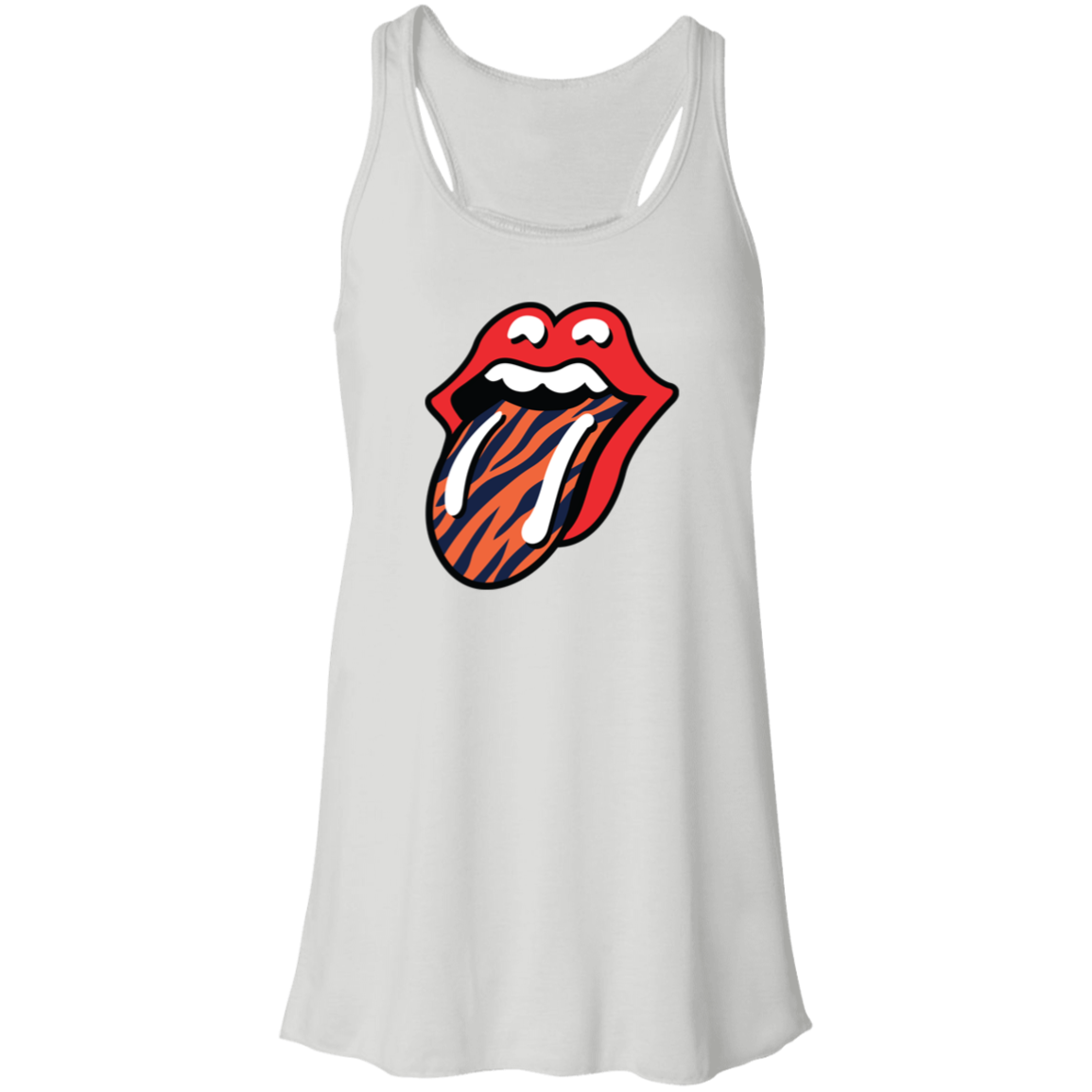 Tigers Rolling Stones Style Flowy Racerback Tank