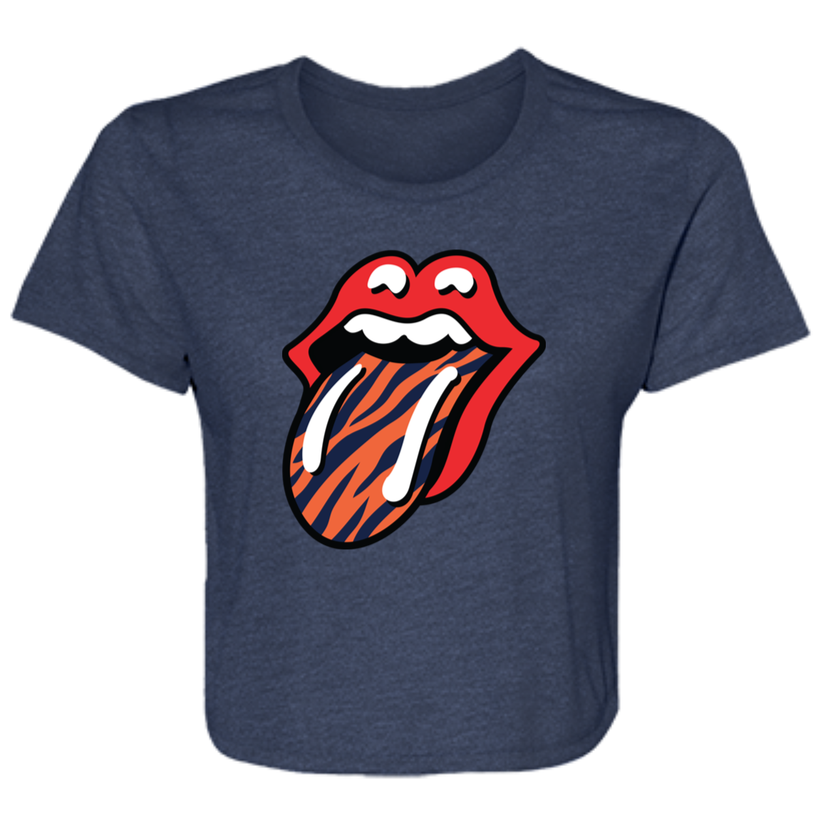 Tigers Rolling Stones Style Flowy Cropped Tee