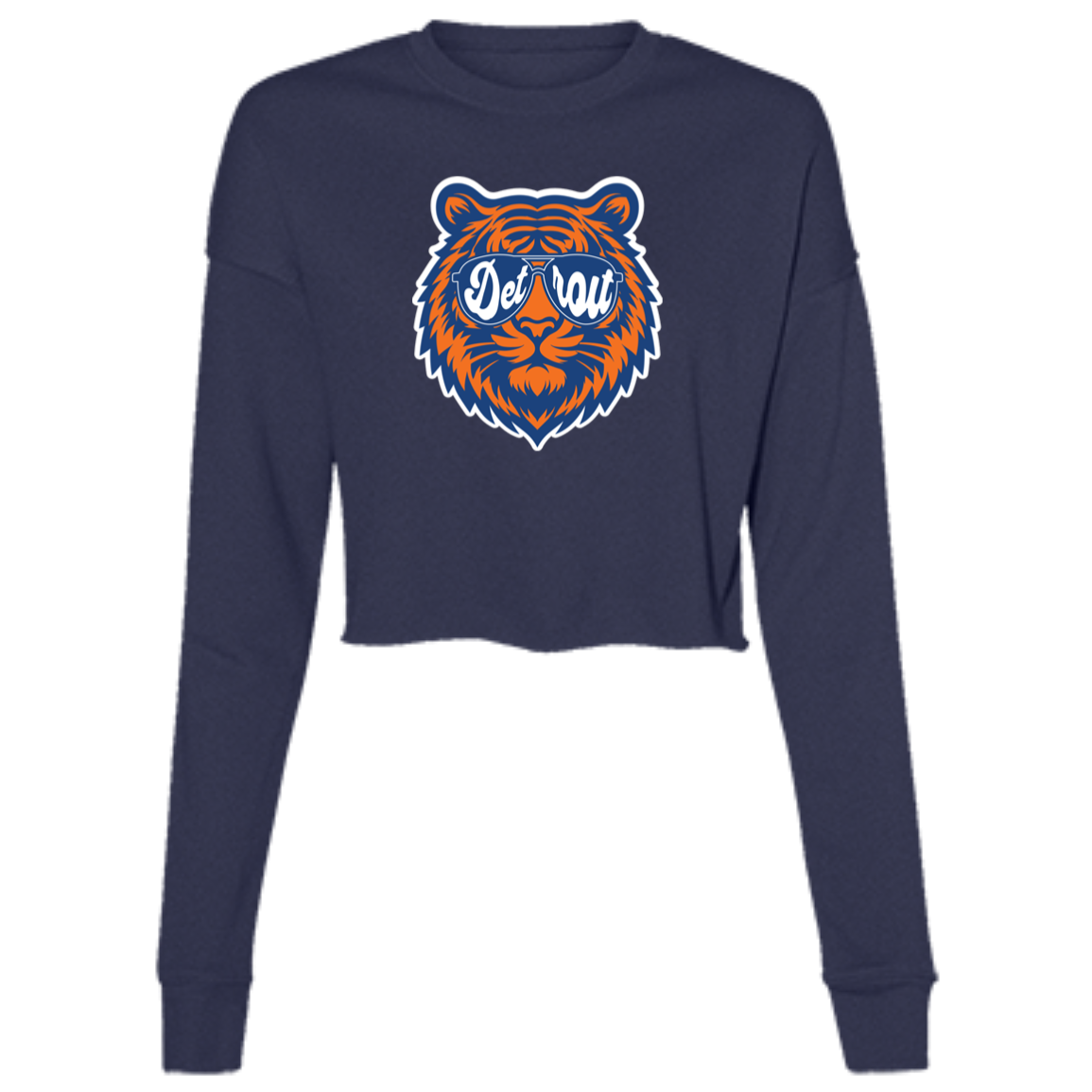 Tiger Detroit Sunglasses Women's Cropped Crewneck Sweatshirt