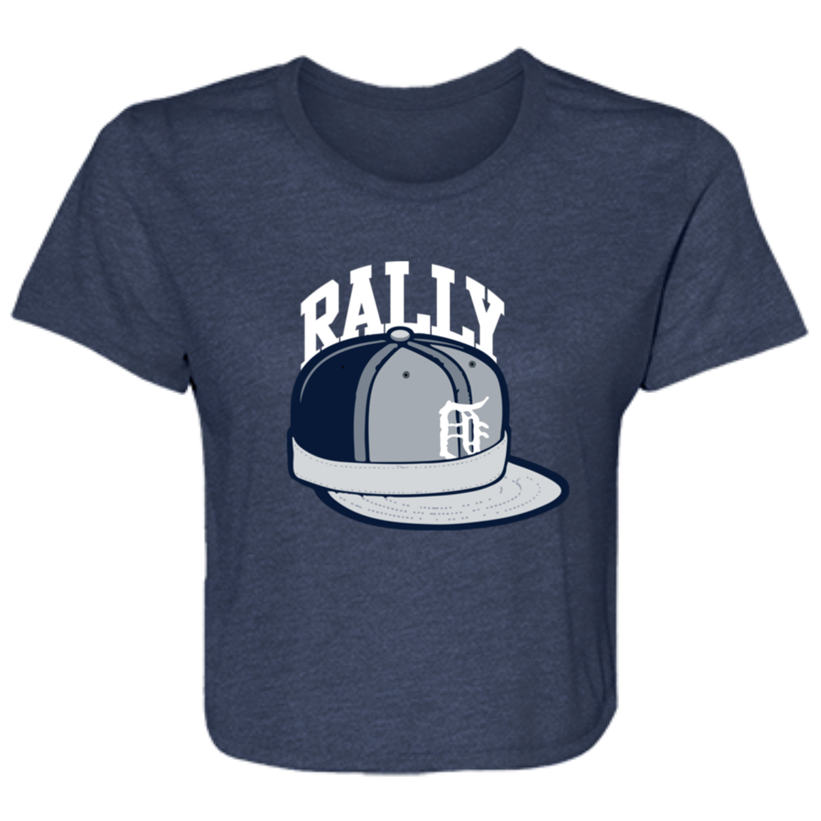 Detroit Baseball Rally Cap Flowy Cropped Tee
