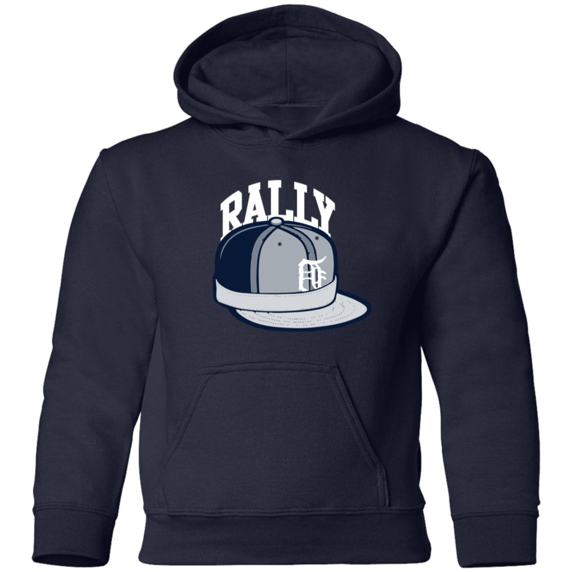 Detroit Baseball Rally Cap Kids Unisex Classic Hoodie