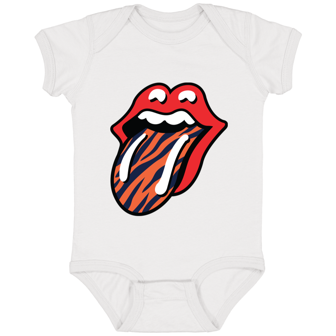 Tigers Rolling Stones Style Infant Baby Onsie Bodysuit