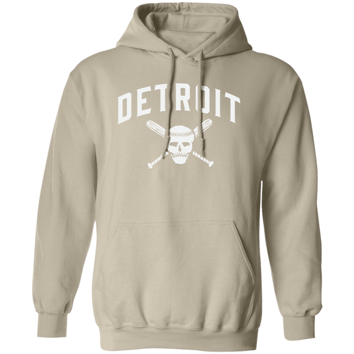 Detroit Skull and Crossbones White Unisex Pullover Hoodie