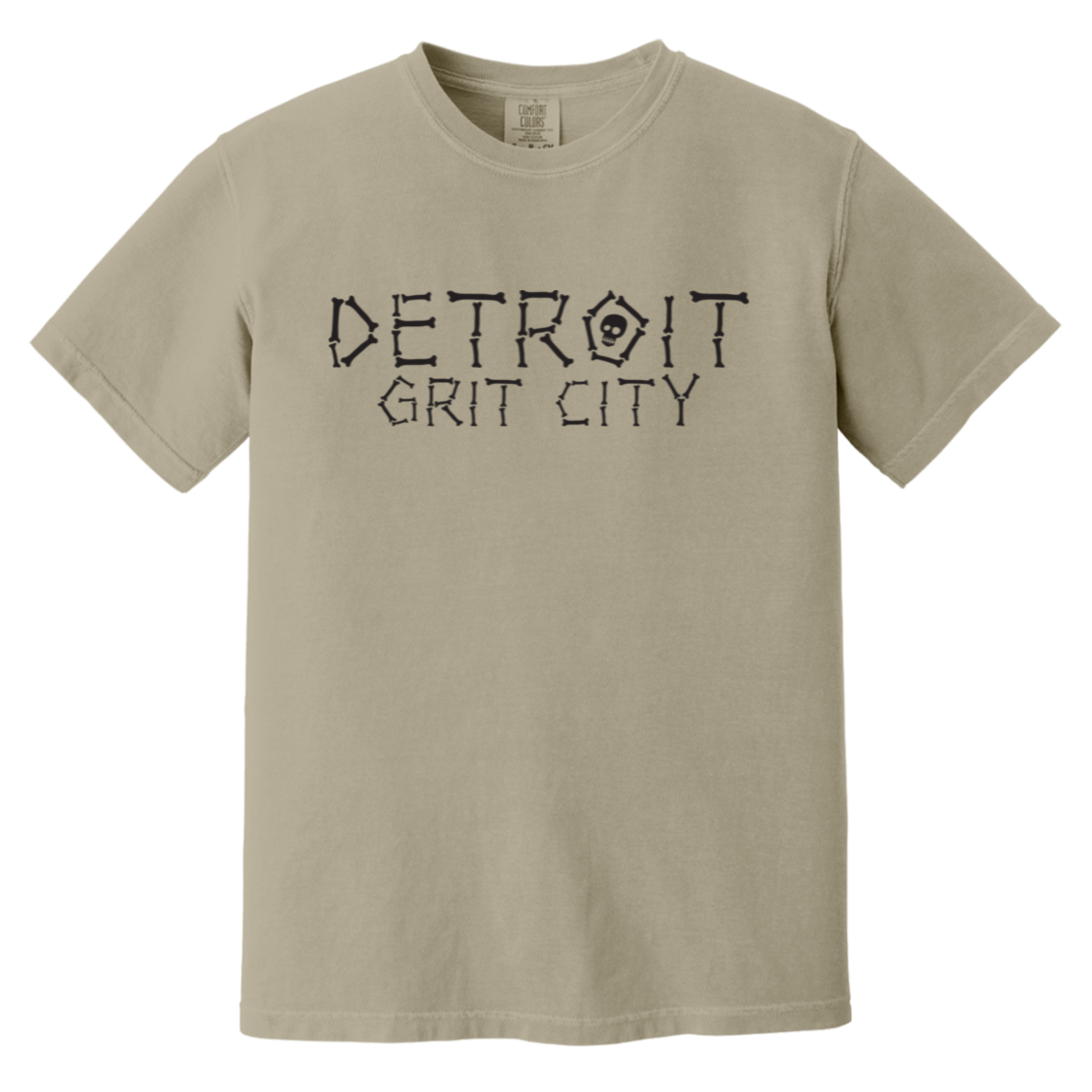 Detroit Grit City Bones Black Vintage Washed T-Shirt