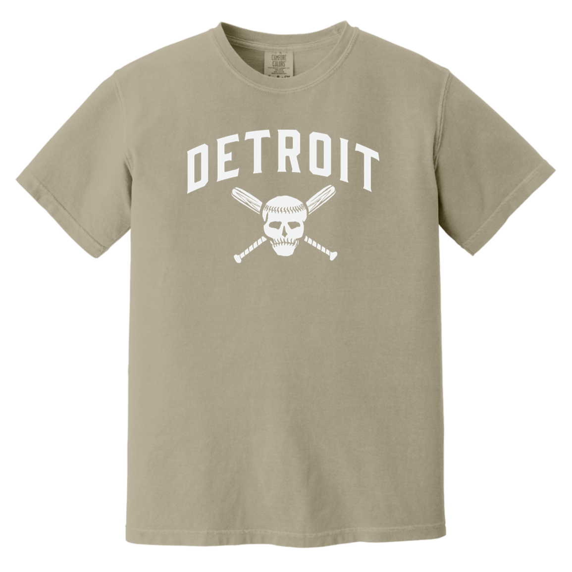 Detroit Skull and Crossbones White Vintage Washed T-Shirt