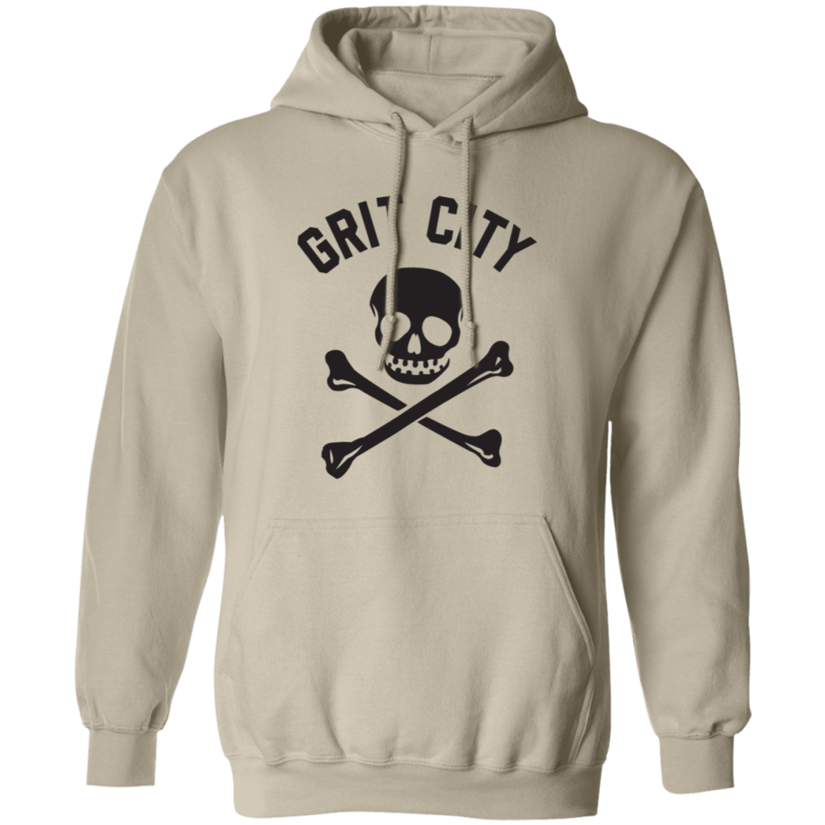 Grit City Cross Bones - Black Unisex Pullover Hoodie