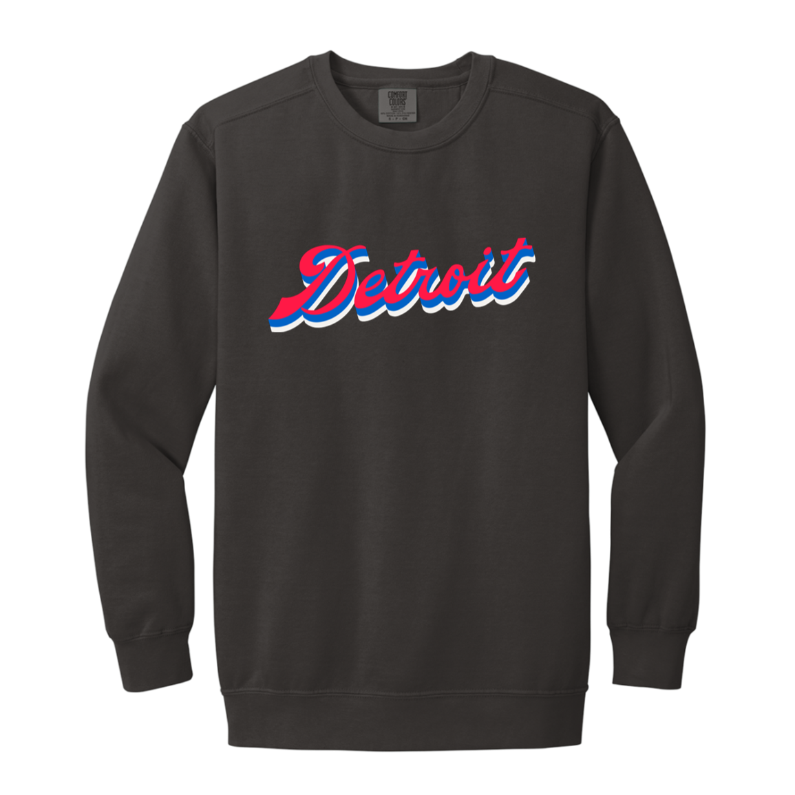 Detroit Script - Red Vintage Wash Crewneck Sweatshirt