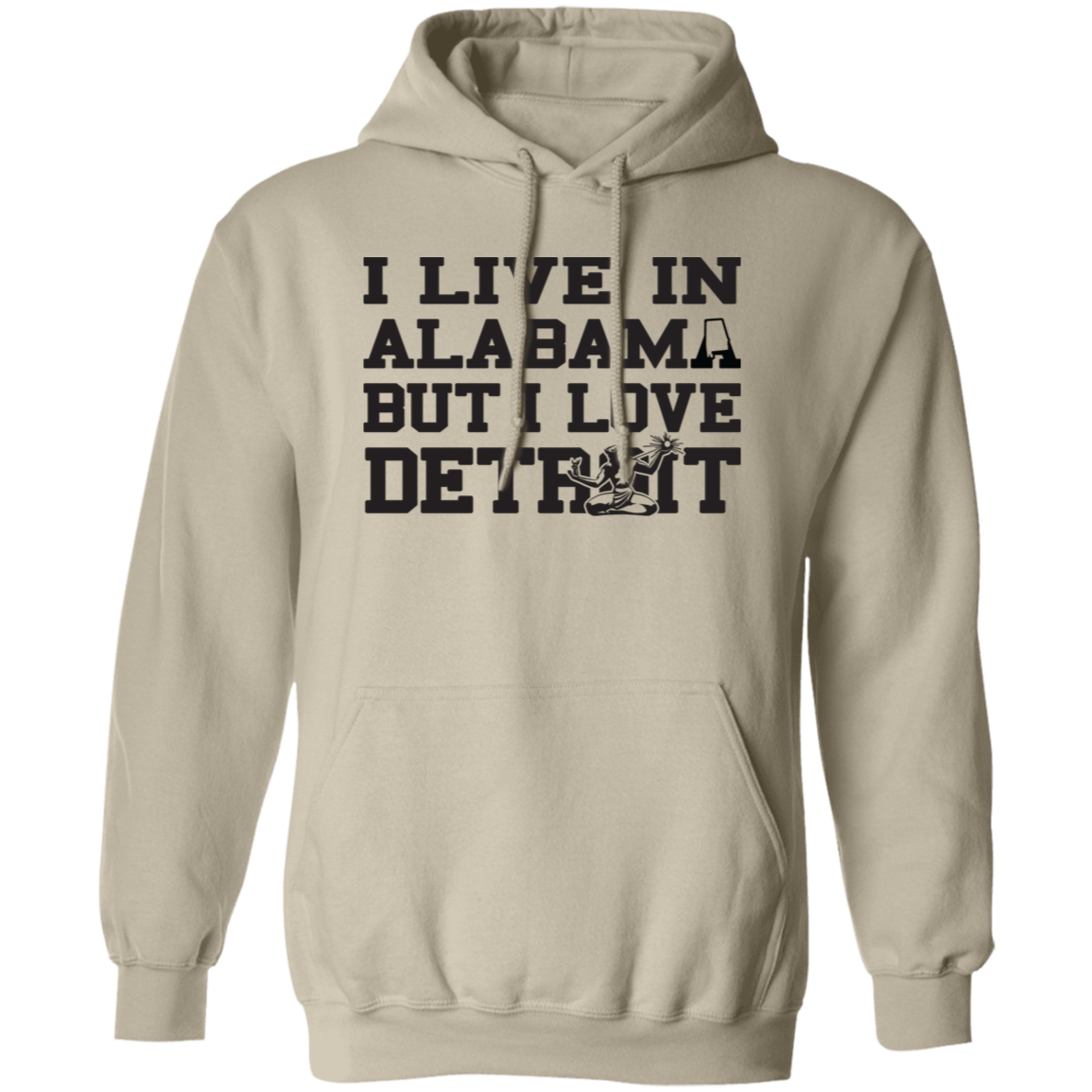Live Alabama Love Detroit - Black Classic Unisex Hoodie