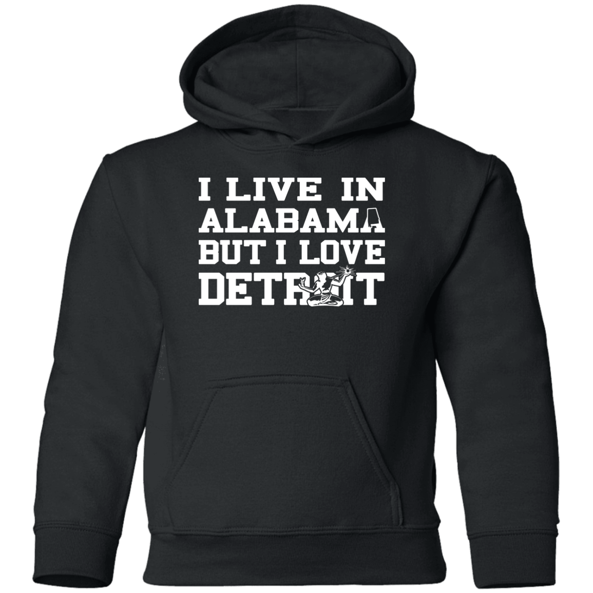 Live Alabama Love Detroit - White Kids Unisex Classic Hoodie