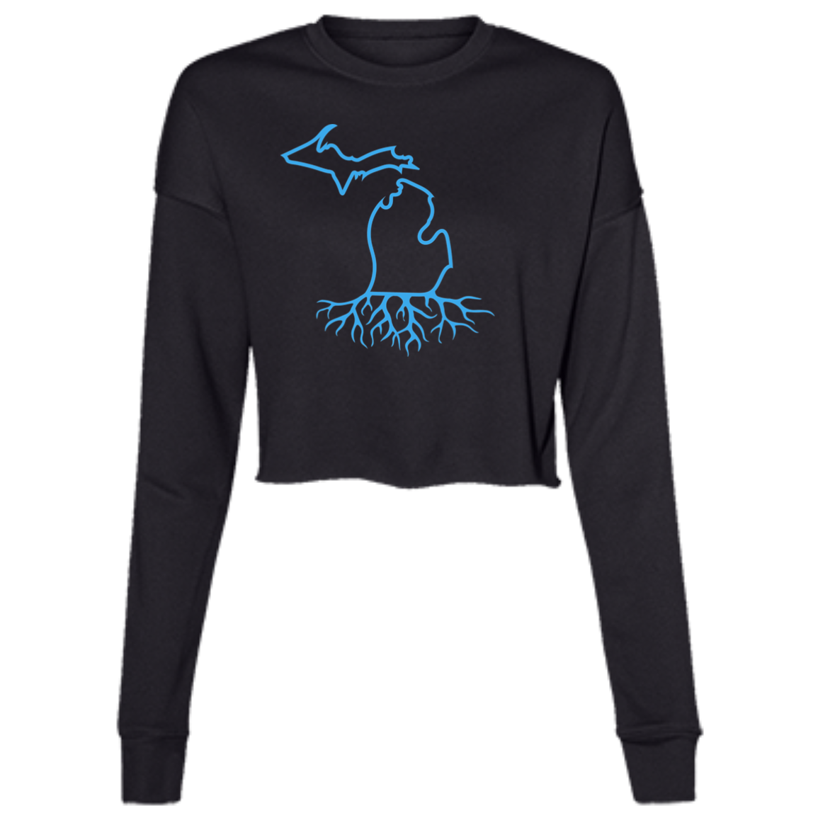 Michigan Roots - Honolulu Blue Women's Cropped Crewneck Sweatshirt