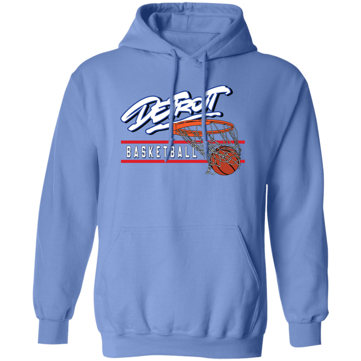 90s Detroit Basketball Swish - White & Red Classic Unisex Hoodie