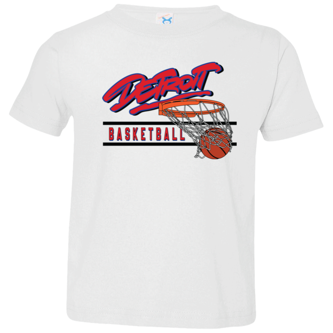90s Detroit Basketball Swish - Red & Black Cute Toddler T-Shirt