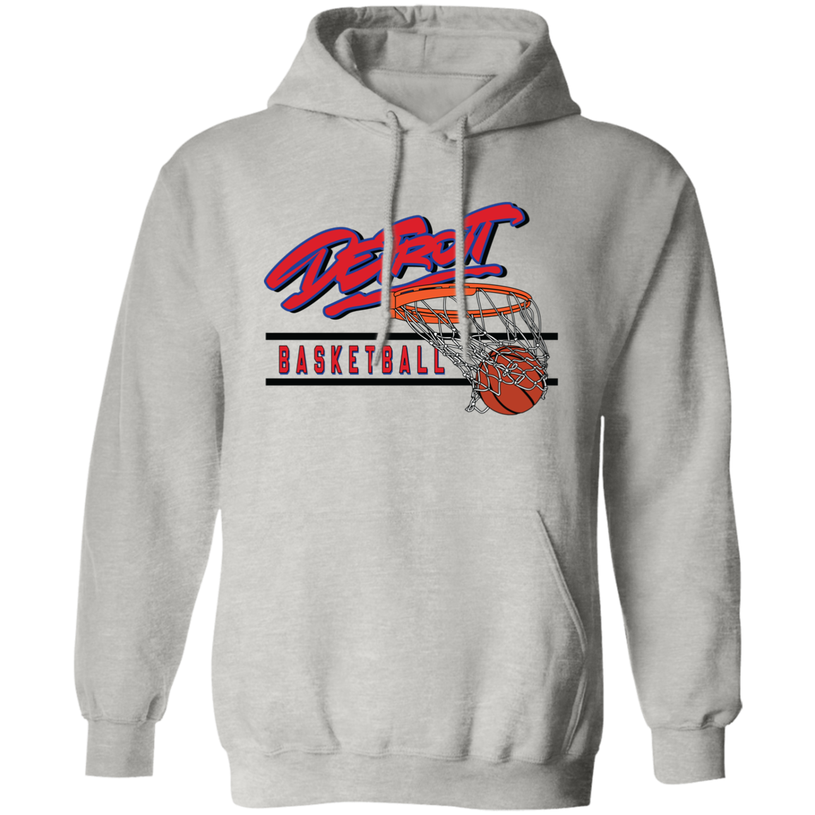 90s Detroit Basketball Swish - Red & Black Classic Unisex Hoodie